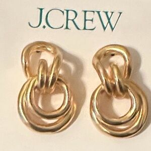 J. Crew Gold Interlocking Circle Earrings
